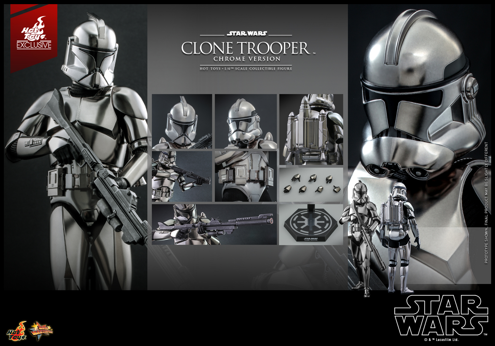 Hot Toys - SW - Clone Trooper (Chrome Version) collectible figure_PR12