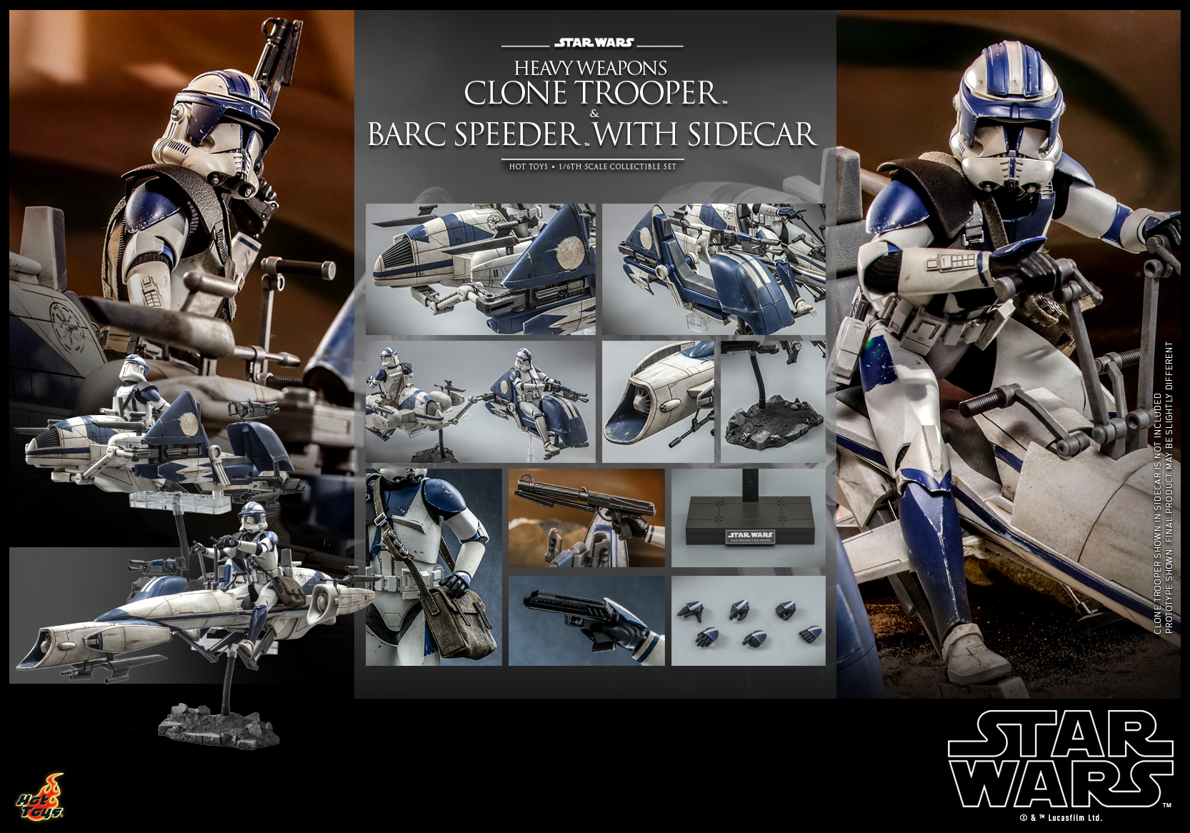 Hot Toys - SWCW - Heavy Weapons Clone Trooper & BARC Speeder with Sidecar_PR17