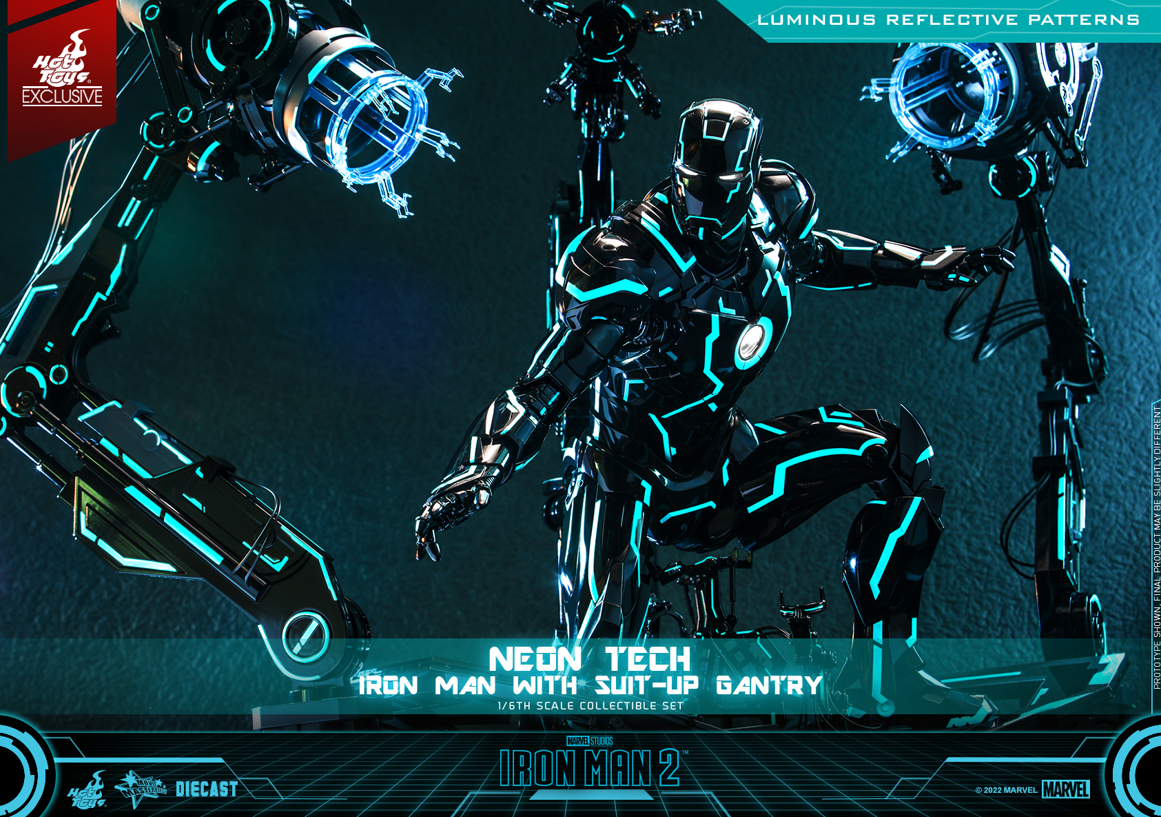 Hot Toys - IM2 - Neon Tech Iron Man with Suit Up Gantry_PR11