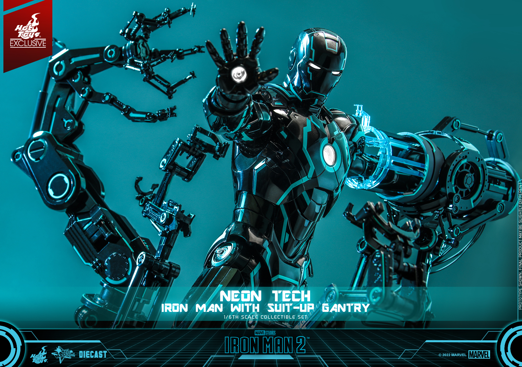 Hot Toys - IM2 - Neon Tech Iron Man with Suit Up Gantry_PR14