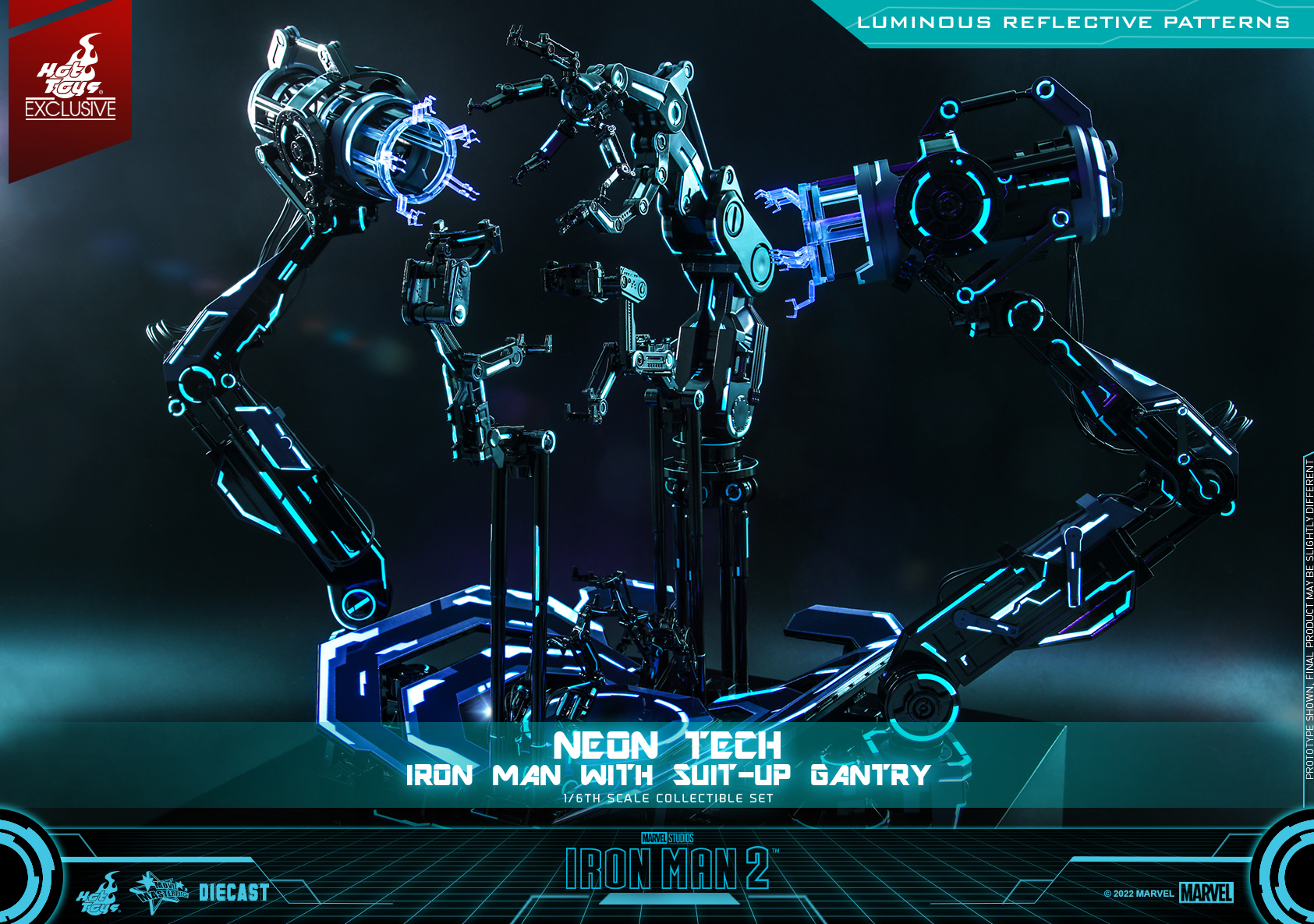 Hot Toys - IM2 - Neon Tech Iron Man with Suit Up Gantry_PR15