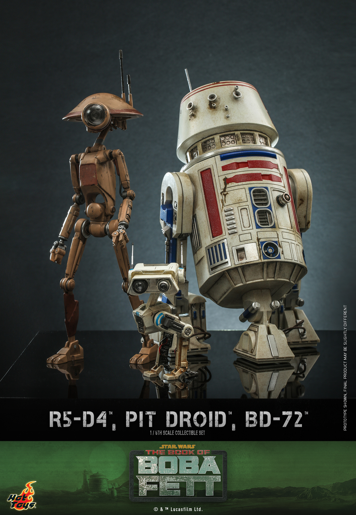 HotToys 1/6 Figure TMS086 R5-D4 + BD-72 + Pit Droid(Star Wars:The Book of Boba Fett)
